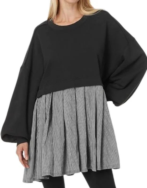 Fashion Sale Eleanor Striped Sweatshirt In Washed Black Combo