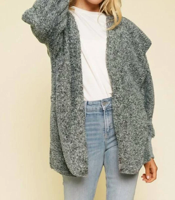 Casual Chic Danica Faux Fur Oversized Hoodie In Grey