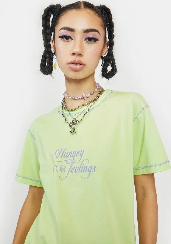 Women's Comfortable Lounge Outfit Hungry For Feelings Graphic Tee