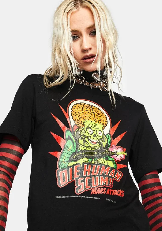 Women's Trendy Clothes Mars Attacks Human Scum Graphic Tee