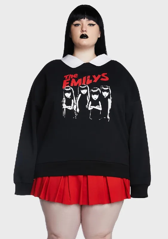 Stylish Dresses for Women Plus Goth Girl Gang Collared Sweatshirt