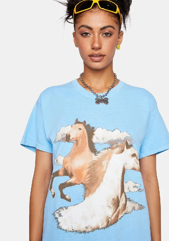 Latest Fashion for Women Horse Graphic Tee