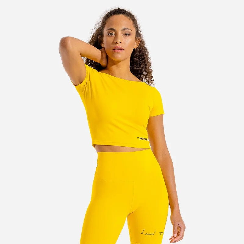 Clothing Online Warrior Crop Tee - Half Sleeves - Yellow