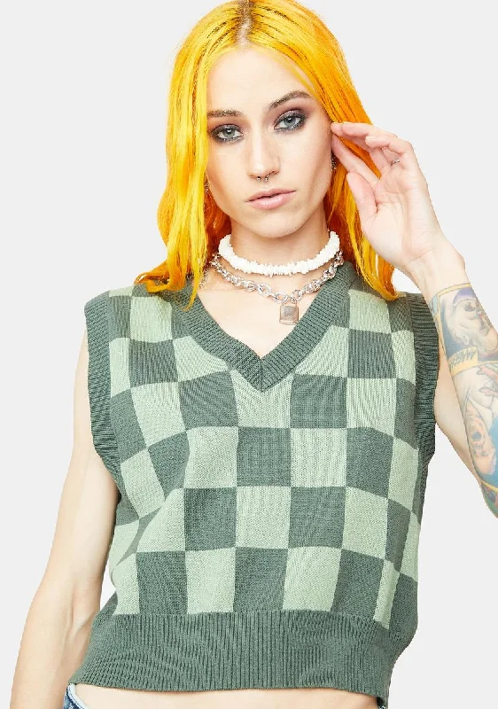 Women's Formal Clothes In The Long Run Checkered Vest