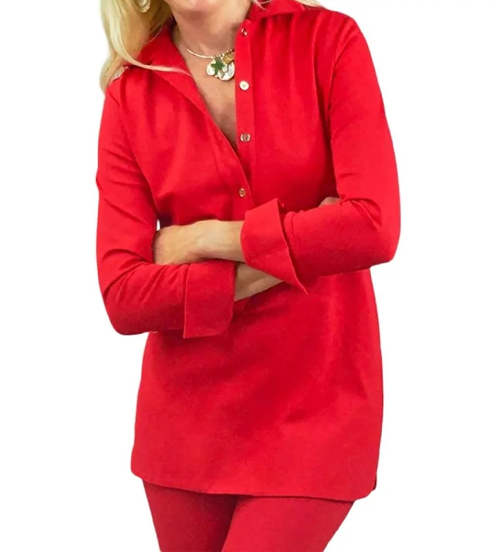 Women's Workout Garments Ivy Tunic Top In Red Ponte