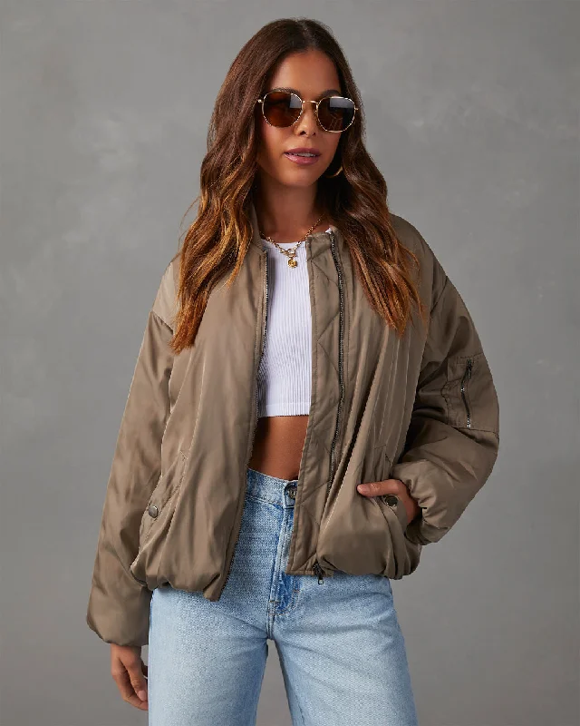 Chic Women's Clothing Online Mckenna Oversized Bomber Jacket