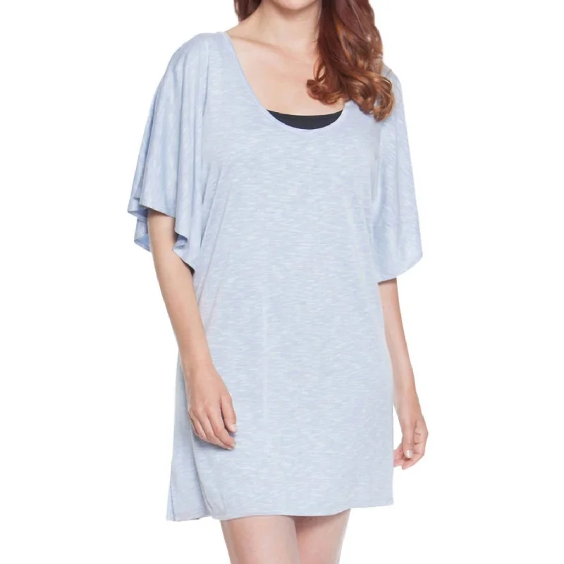 Seasonal Sale Cabana Flutter Tunic In Dot Calling Blue