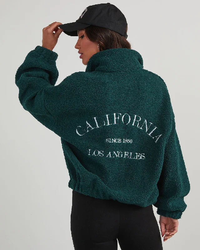 Sophisticated Women's Fashion California Teddy Fleece Half Zip Jacket