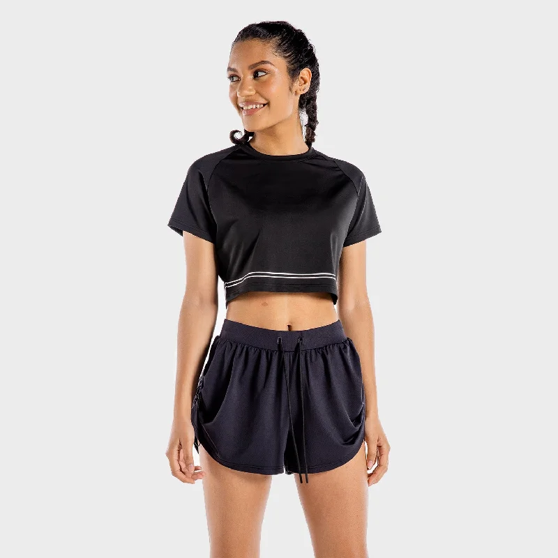 Fashionable Casual Tops Flux Crop Tee - Onyx