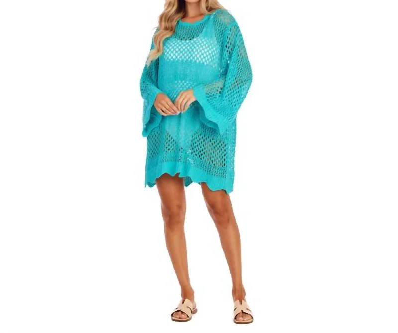 Women's Activewear Garments Milton Crochet Tunics In Teal