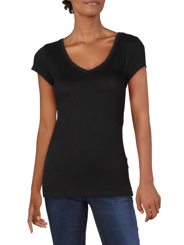 End Of Season Sale Clothing Juniors Womens Stretch V-Neck T-Shirt