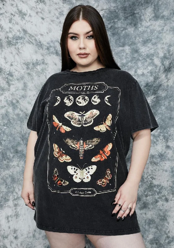 Evening Elegance Real Flighty Behavior Oversized Graphic Tee