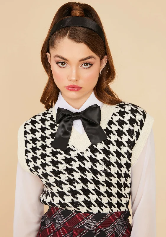 Affordable Fashion for Women Angel Somebody Told Me Houndstooth Sweater Vest