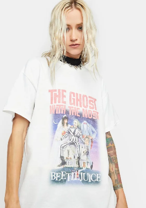 Plus Size Women Wear Beetlejuice Ghost Graphic Tee