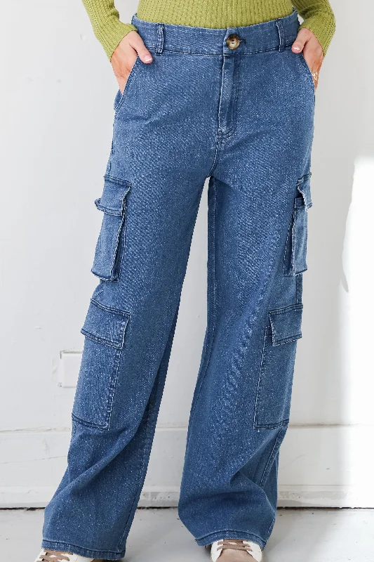 Women's Outfit FINAL SALE - Cool Influence Medium Wash Cargo Jeans