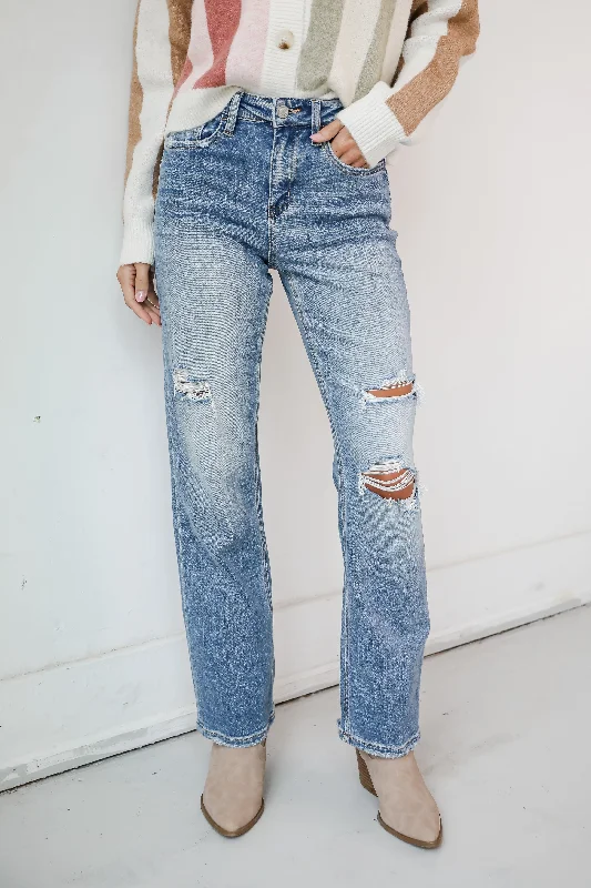 Bundle Offer Kendall Light Wash High-Rise Distressed Dad Jeans