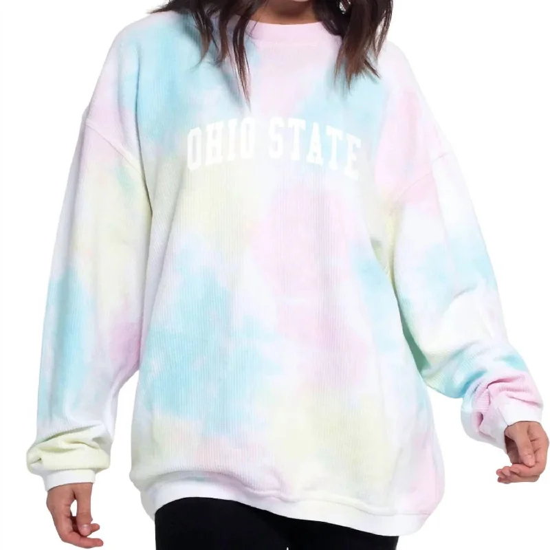 Modern Casual Clothing Ohio State Tie Dye Corded Sweatshirt