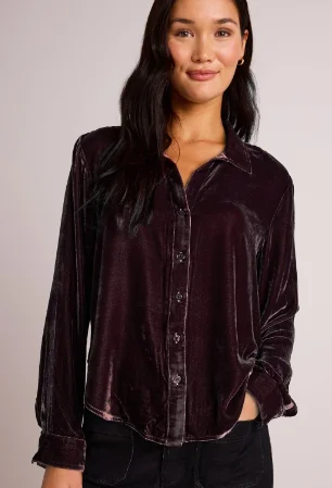 Women's Transitional Outfit Velvet Long Sleeve Blouse