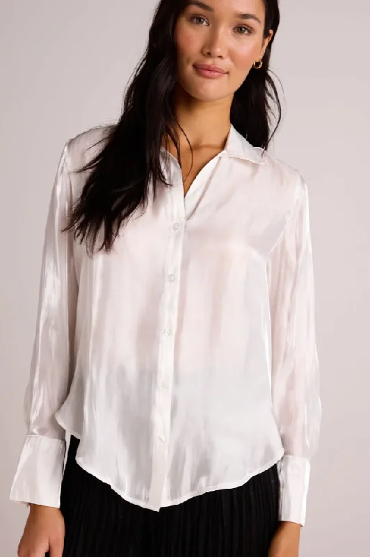 Women's Fashion Essentials White Shimmer Blouse