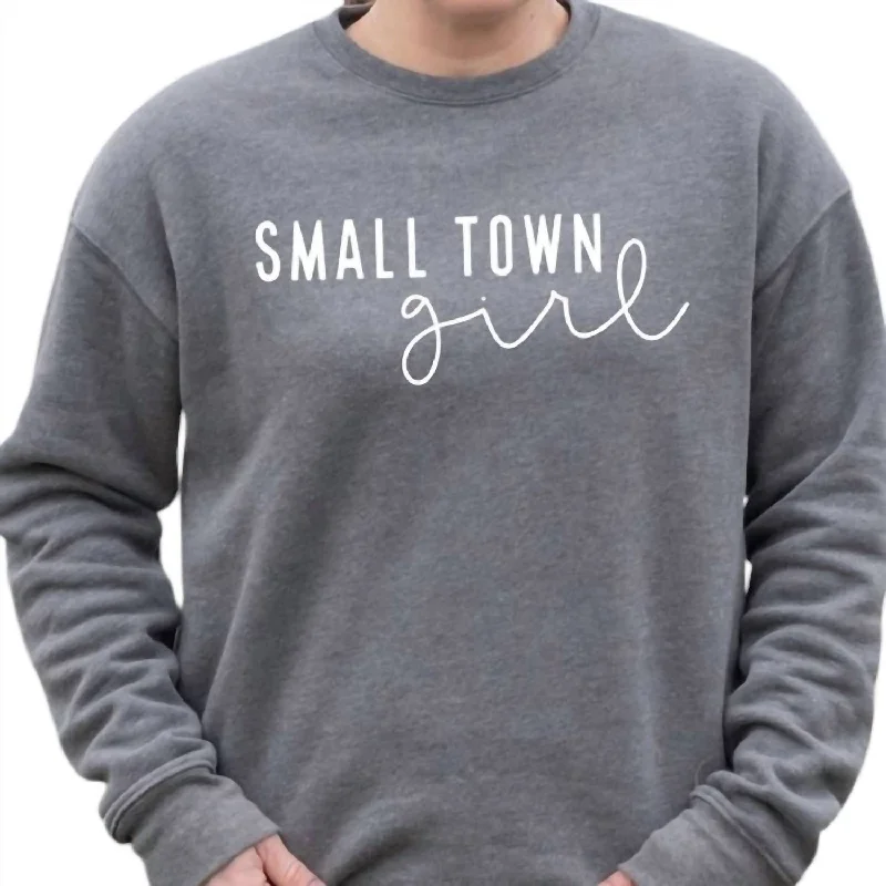 VIP Member Discount Small Town Girl Sweatshirt In Heather Grey