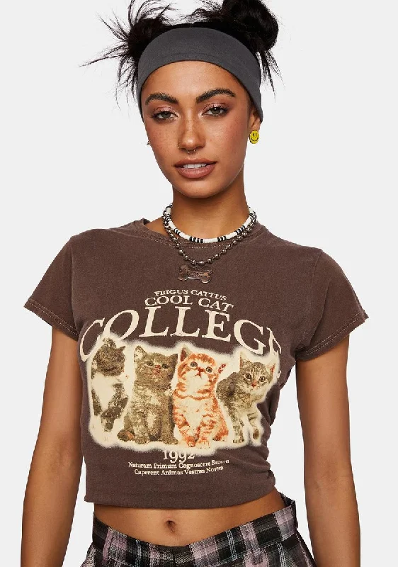 Women's Relaxed Outfit Cat Graphic Tee