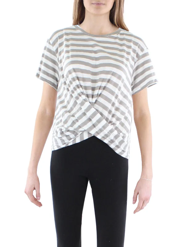 Clothing Sales Womens Striped Tie Back T-Shirt