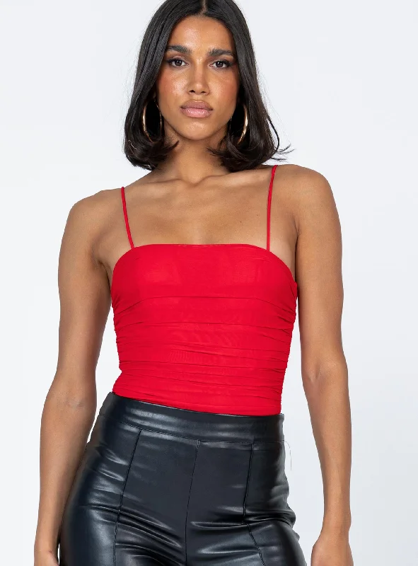 Women's Fashion Clothing Cinzia Bodysuit Red