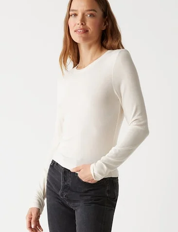 Women's Plus-Size Casual Outfit Long Sleeve Crew Top