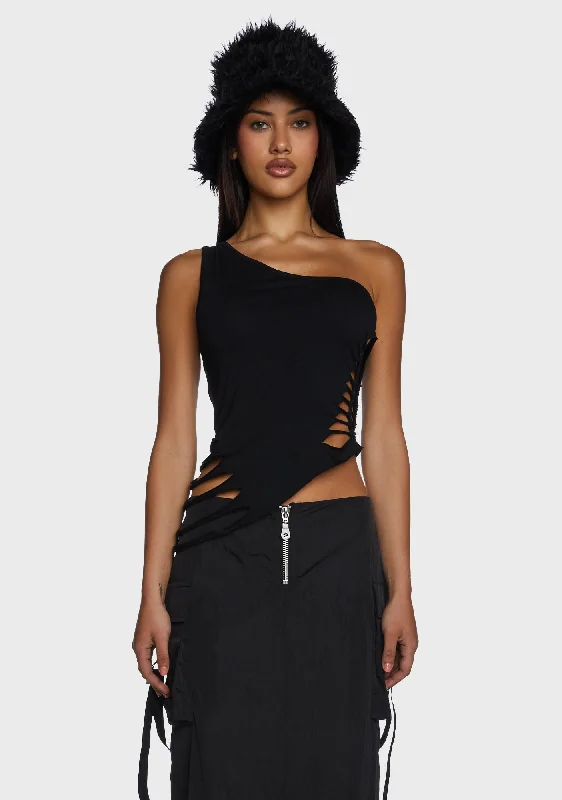 Chic Women's Outfit Web Slashed Vest Top