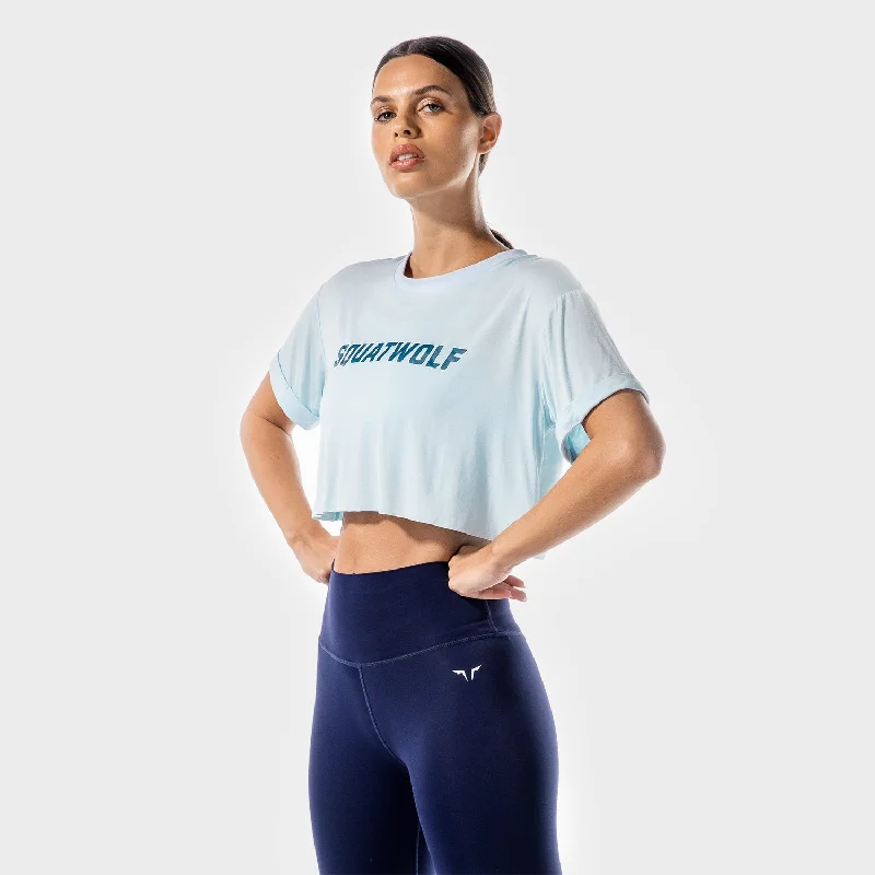 Luxury Women's Clothing Iconic Crop Tee - Blue