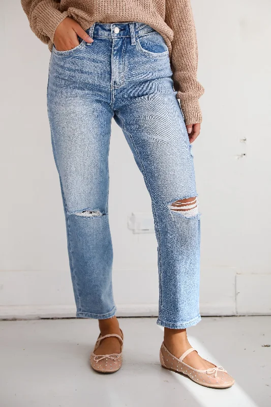 Outfits For Women Madelyn Light Wash Distressed Super High Rise Barrel Jeans