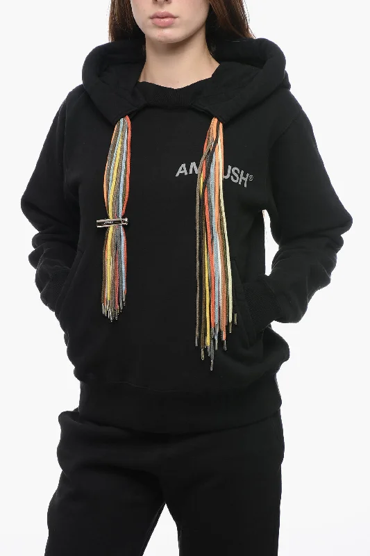 Women's Casual Outfit Ambush Logoed Hoodie Sweatshirt with Multicolor Detail