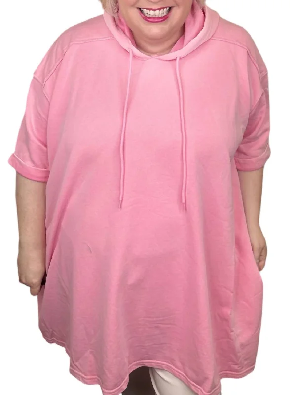 Flash Sale Event Trending Times Curvy Hoodie In Pink