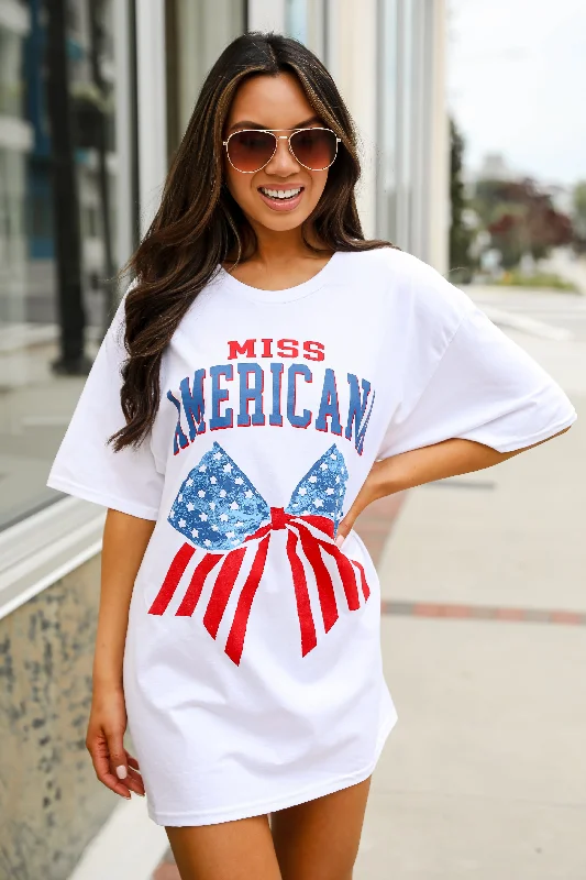 Chic Outfits FINAL SALE - White Miss Americana Graphic Tee