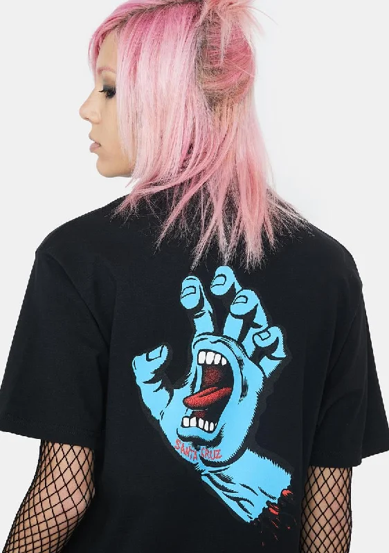 Women's Activewear Garments Screaming Hand Graphic Tee