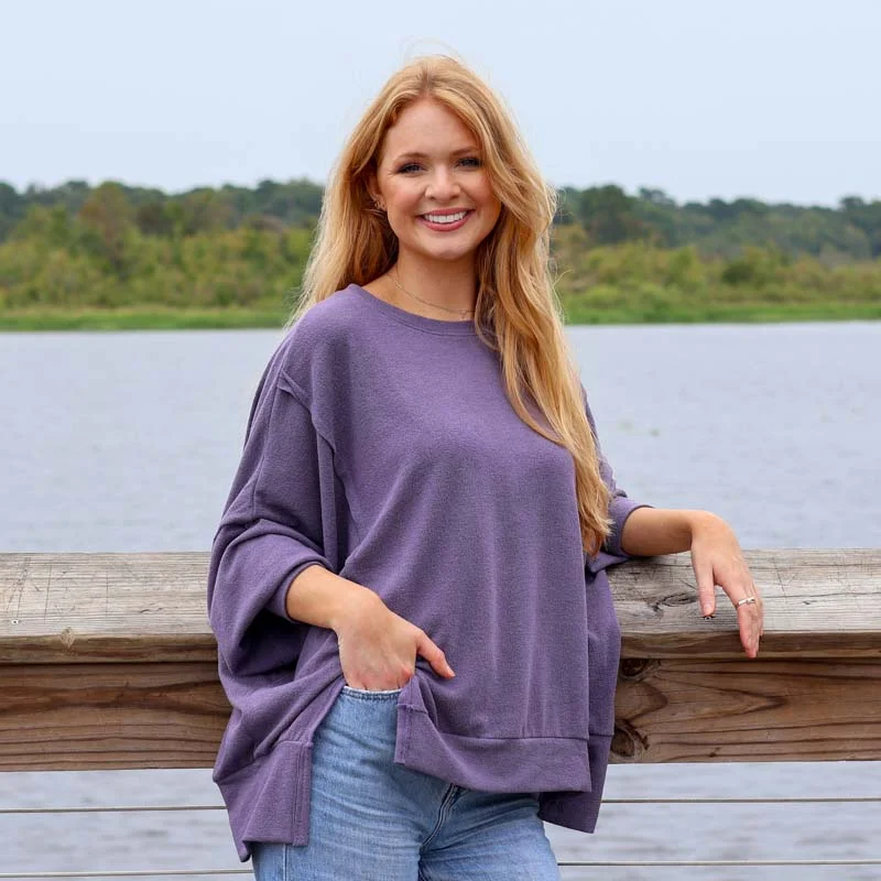 Women's Evening Attire Long Sleeve Crepe Weekender Top