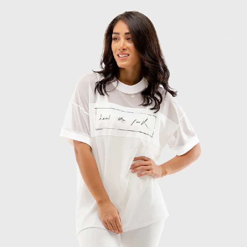 Free Spirited Fashion Vibe Mesh Tee - White