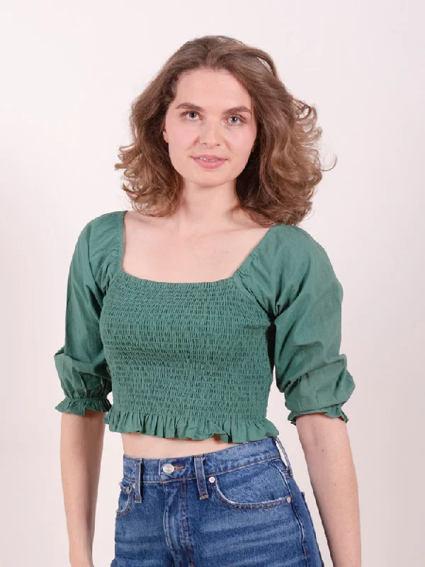 Vintage Fashion Theodora Blouse - Everglade