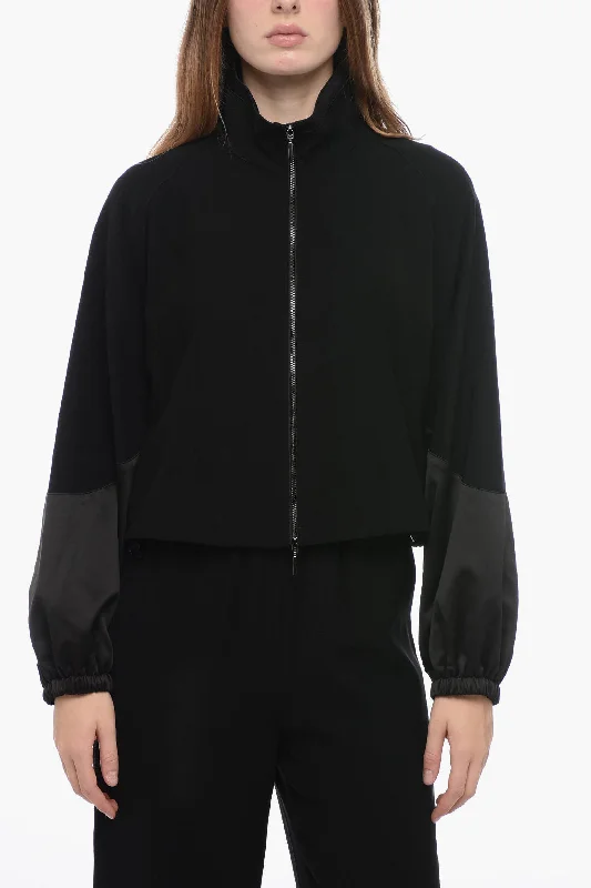 Women's Stylish Outerwear Armani EMPORIO Full Zip Track Sweatshirt with Satin Details