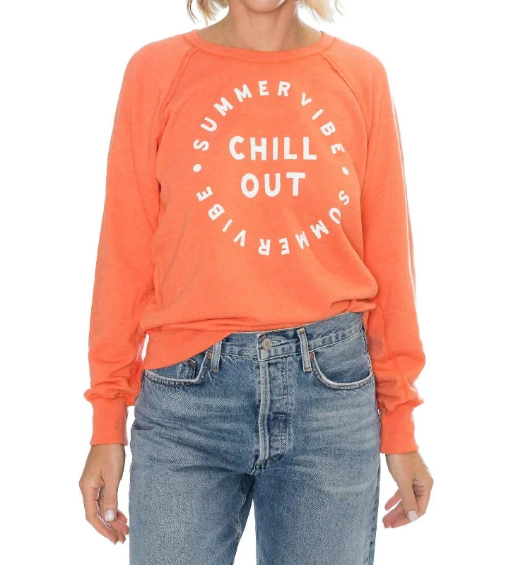 Women's Online Boutique Raglan Chill Sweatshirt In Coral