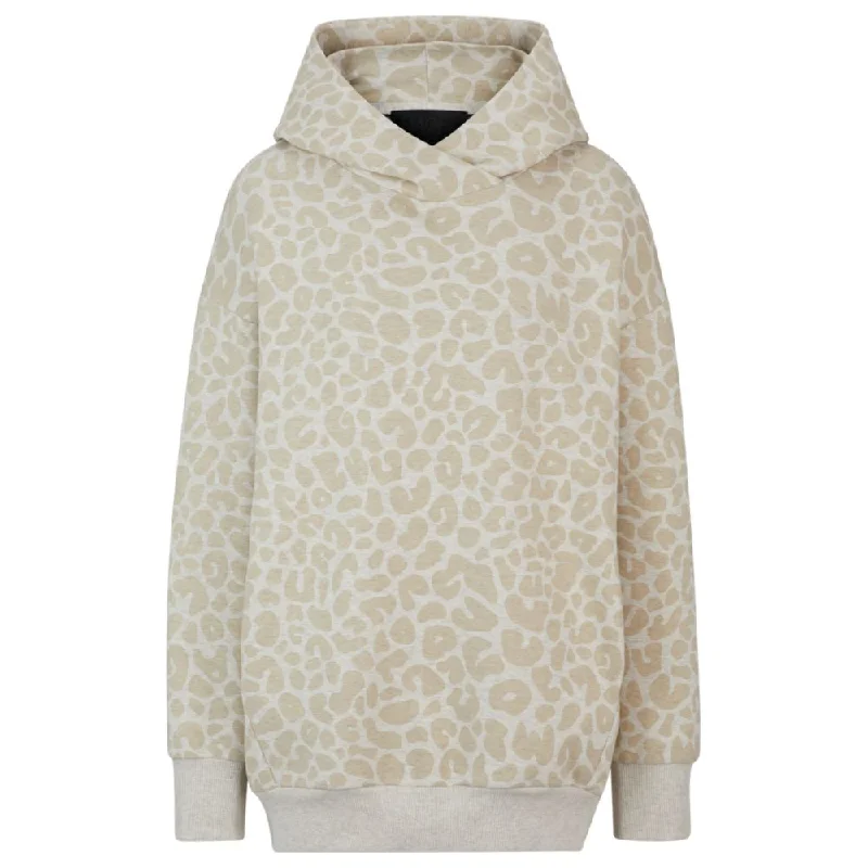 Clothes For Women NAOMI x BOSS longline hoodie with leopard pattern