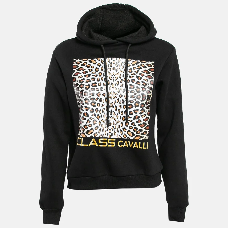 Casual Apparel For Women Class By Roberto Cavalli Leopard Print Knit Hoodie