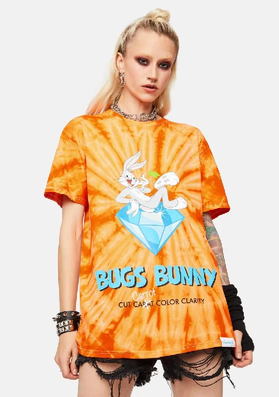 Women's High-Fashion Attire Carrot Tie Dye Graphic Tee