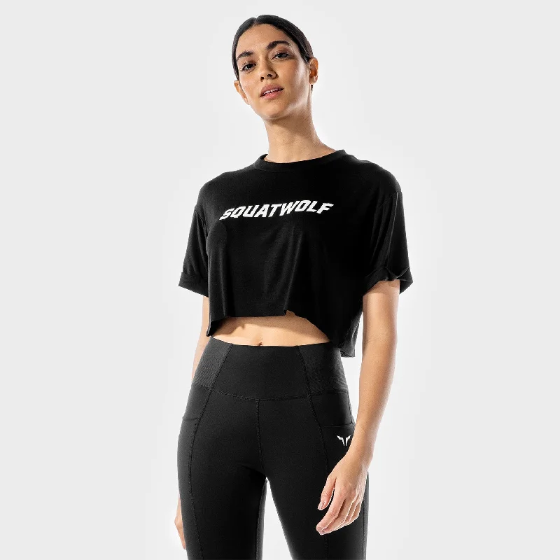 Women's Clothing Iconic Crop Tee - Onyx