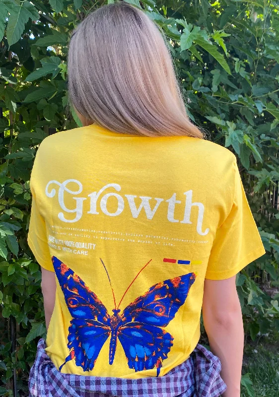 Women's Stylish Professional Apparel Yellow Personal Growth Graphic Tee