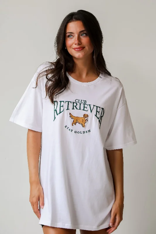 Bold Fashion Golden Retriever White Graphic Tee