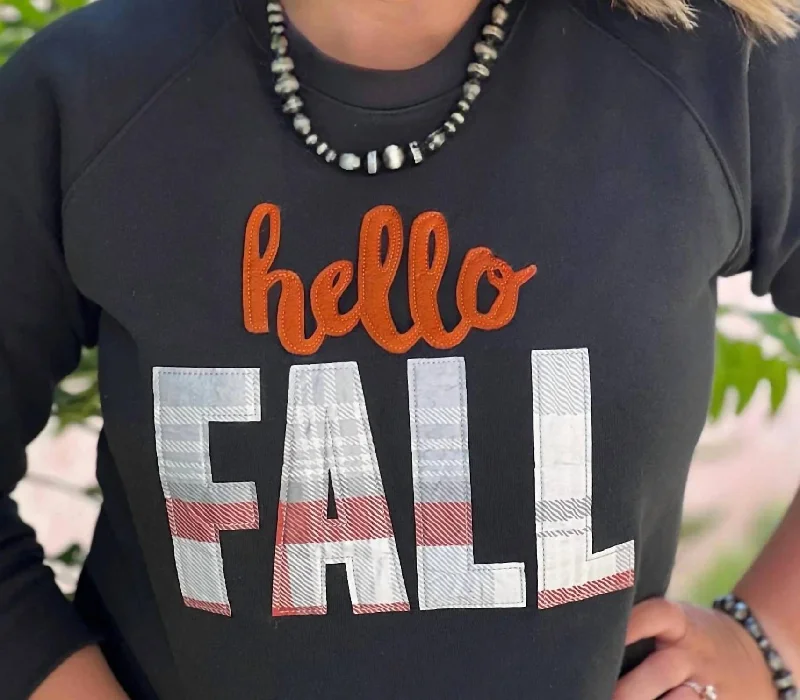 Trend Alert Hello Fall Applique Sweatshirts In Charcoal