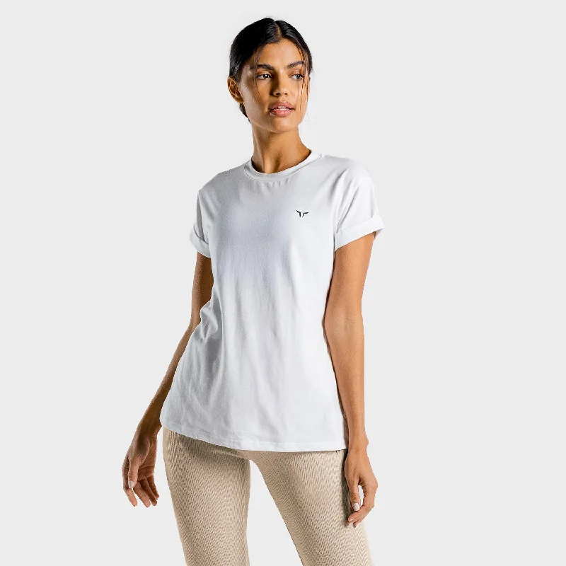 Classic Women's Fashion Luxe Oversize Tee - White