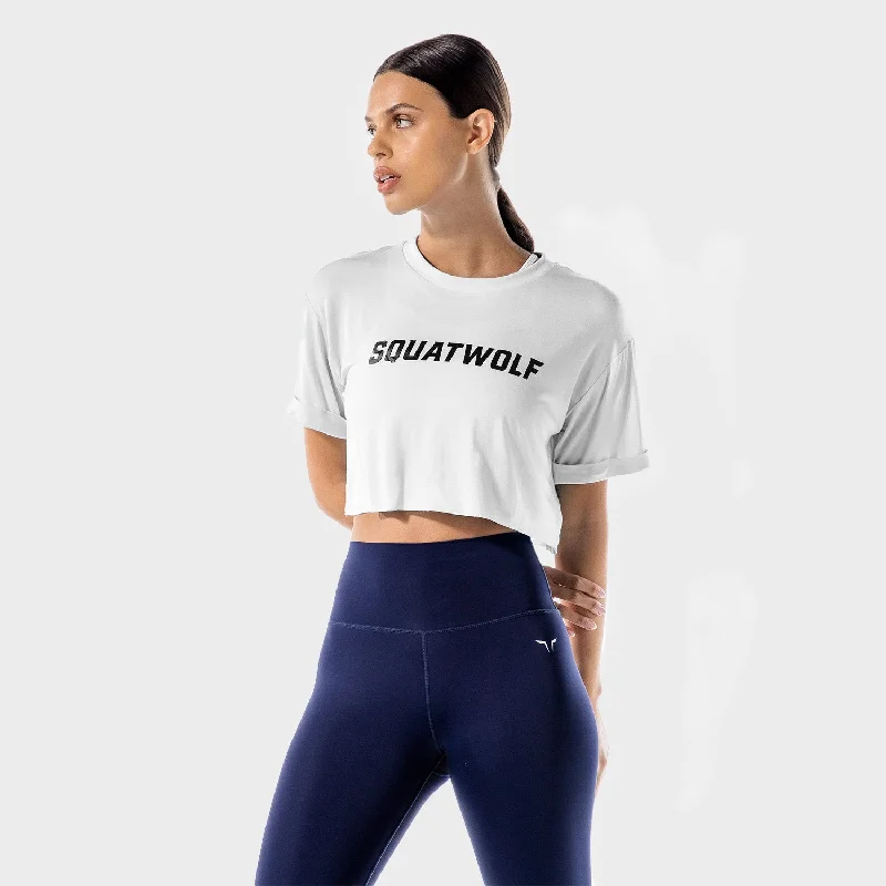 Stylish Women's Outfit Iconic Crop Tee - White