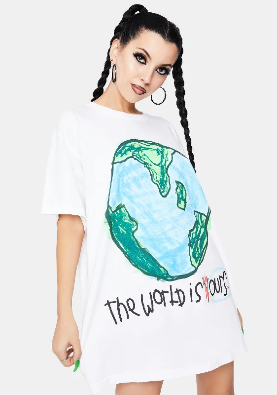 Women's Luxury Garments Our World Graphic Tee